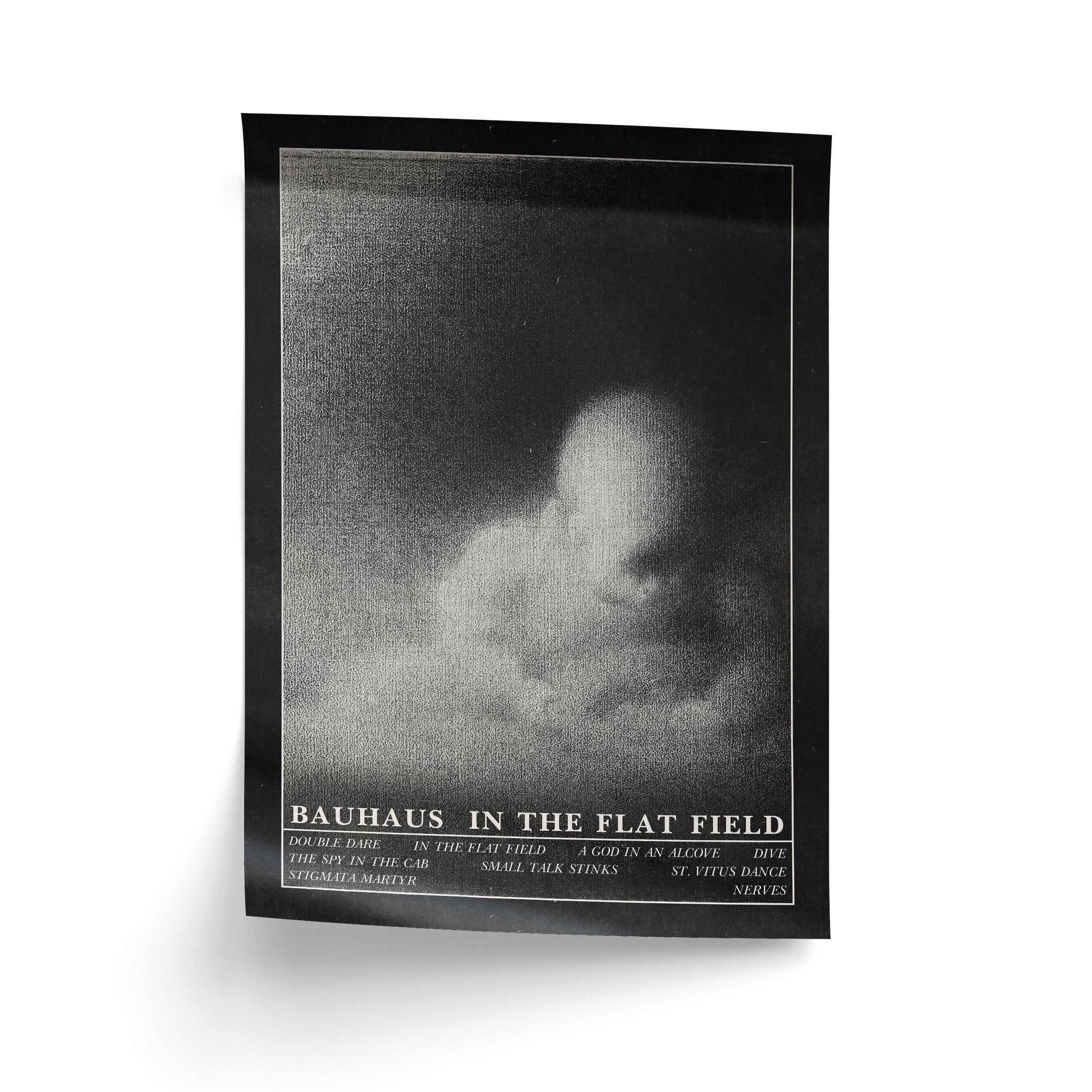 Bauhaus In The Flat Field retro horror poster featuring vintage goth rock album artwork on premium luster finish paper 