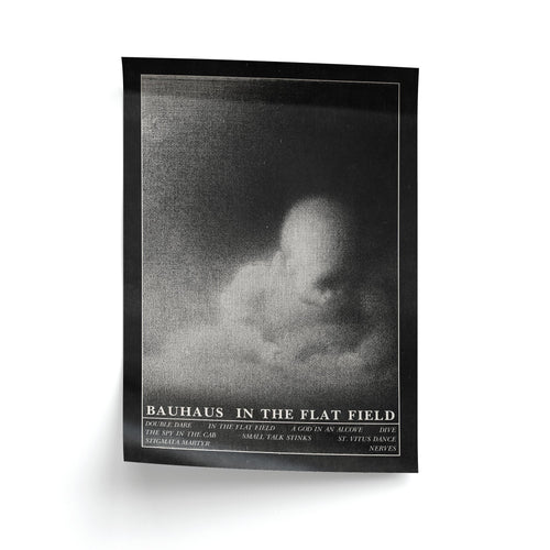 Bauhaus In The Flat Field retro horror poster featuring vintage goth rock album artwork on premium luster finish paper 