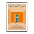 Album cover poster for "Blue" Gene Tyranny's album Out of the Blue featuring the full track list and recording credits.