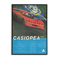 Album cover with a red car and 'Casiopea' branding, featuring a blue border.