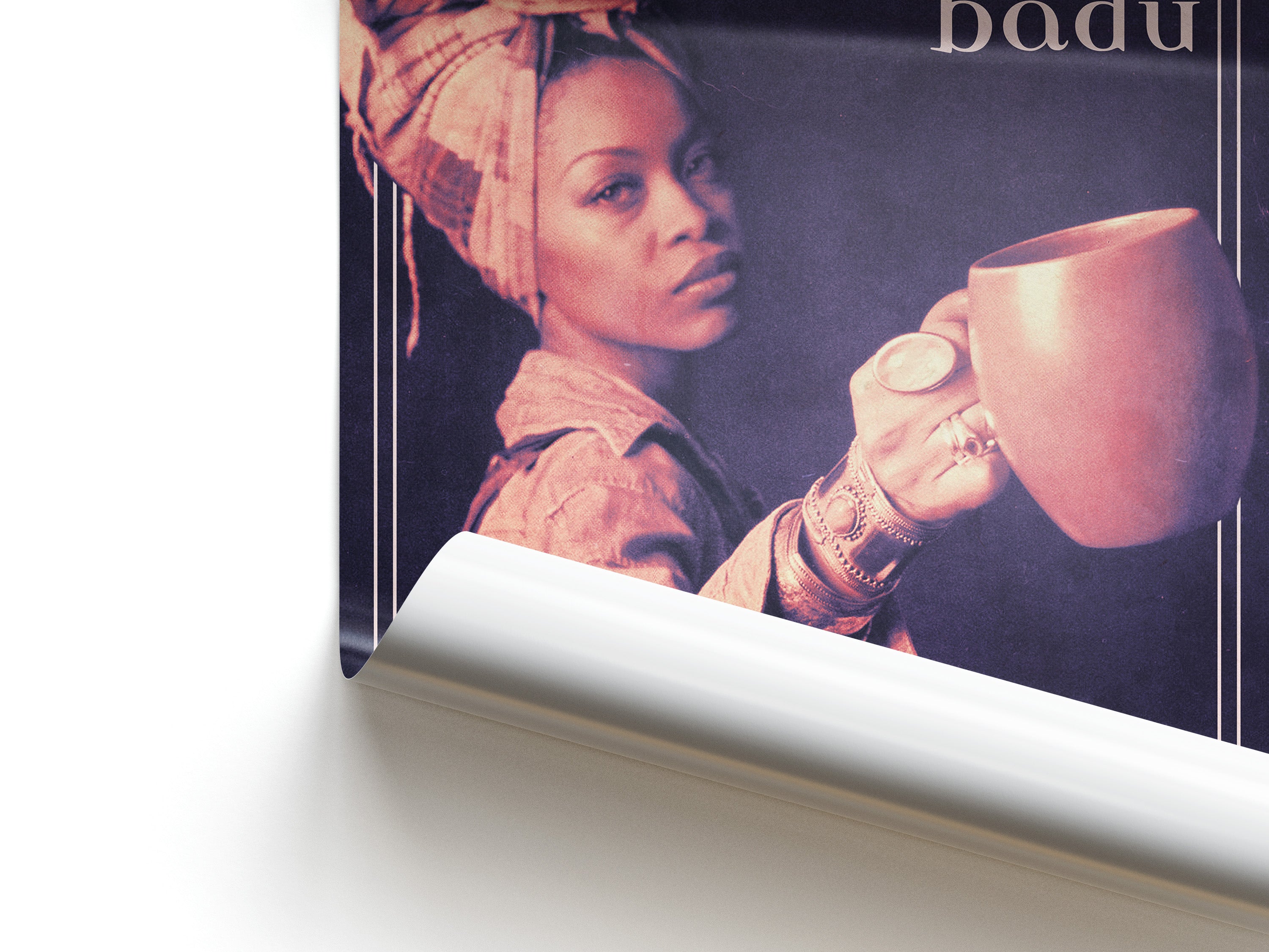Close up of Erykah Badu poster