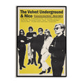 Poster of The Velvet Underground & Nico with band members on a yellow background