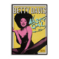 Poster of Betty Davis with a stylized design on a yellow background