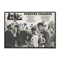 Album poster with a group of people and floral elements, featuring the title 'Forever Changes' and record track list.