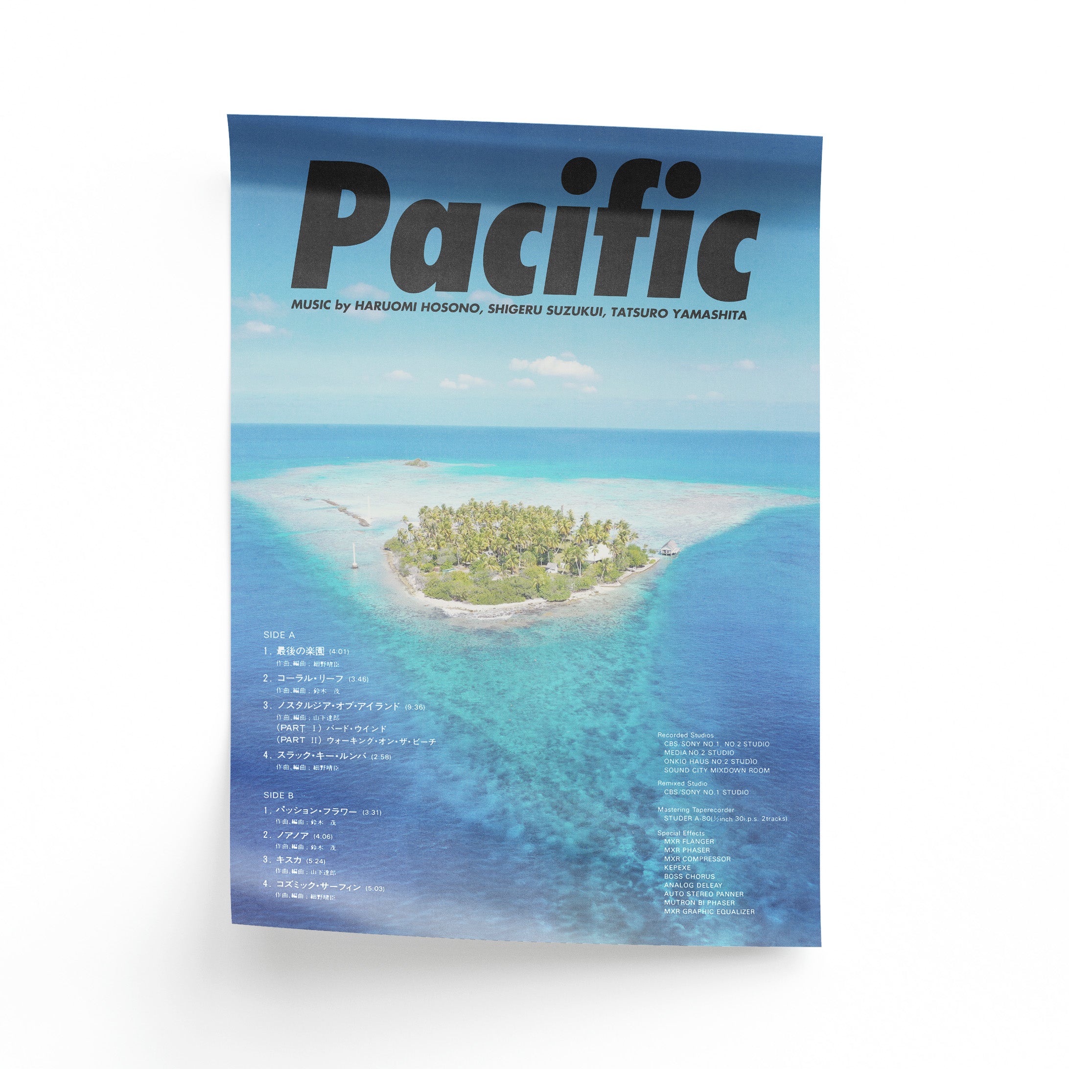 Haruomi Hosono, Tatsuro Yamashita, & Shigeru Suzuki Pacific Poster