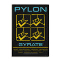 80s post-punk music wall art poster for Pylon's Gyrate album with vibrant retro aesthetic
