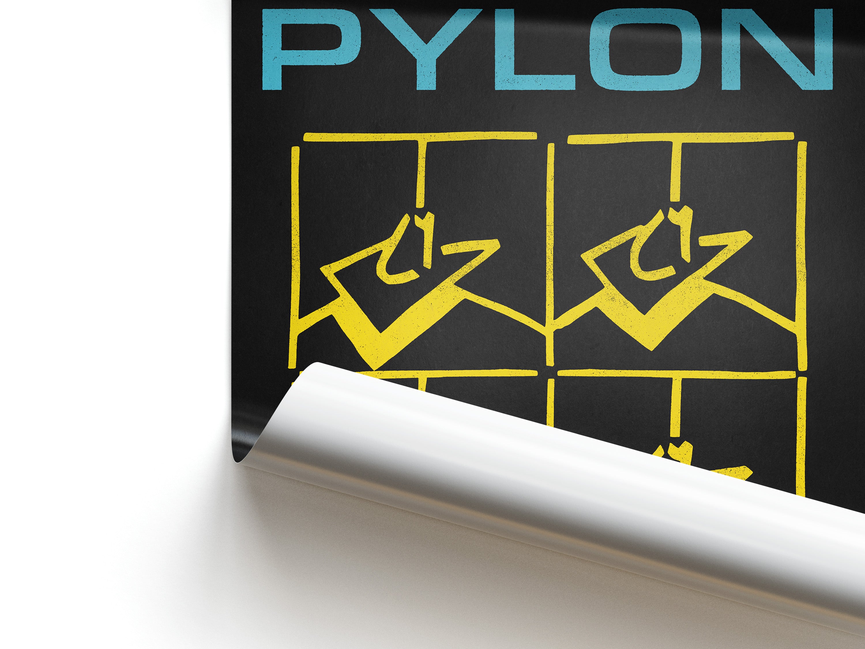 Pylon Gyrate album poster featuring bold 80s post-punk new wave design on premium luster finish paper