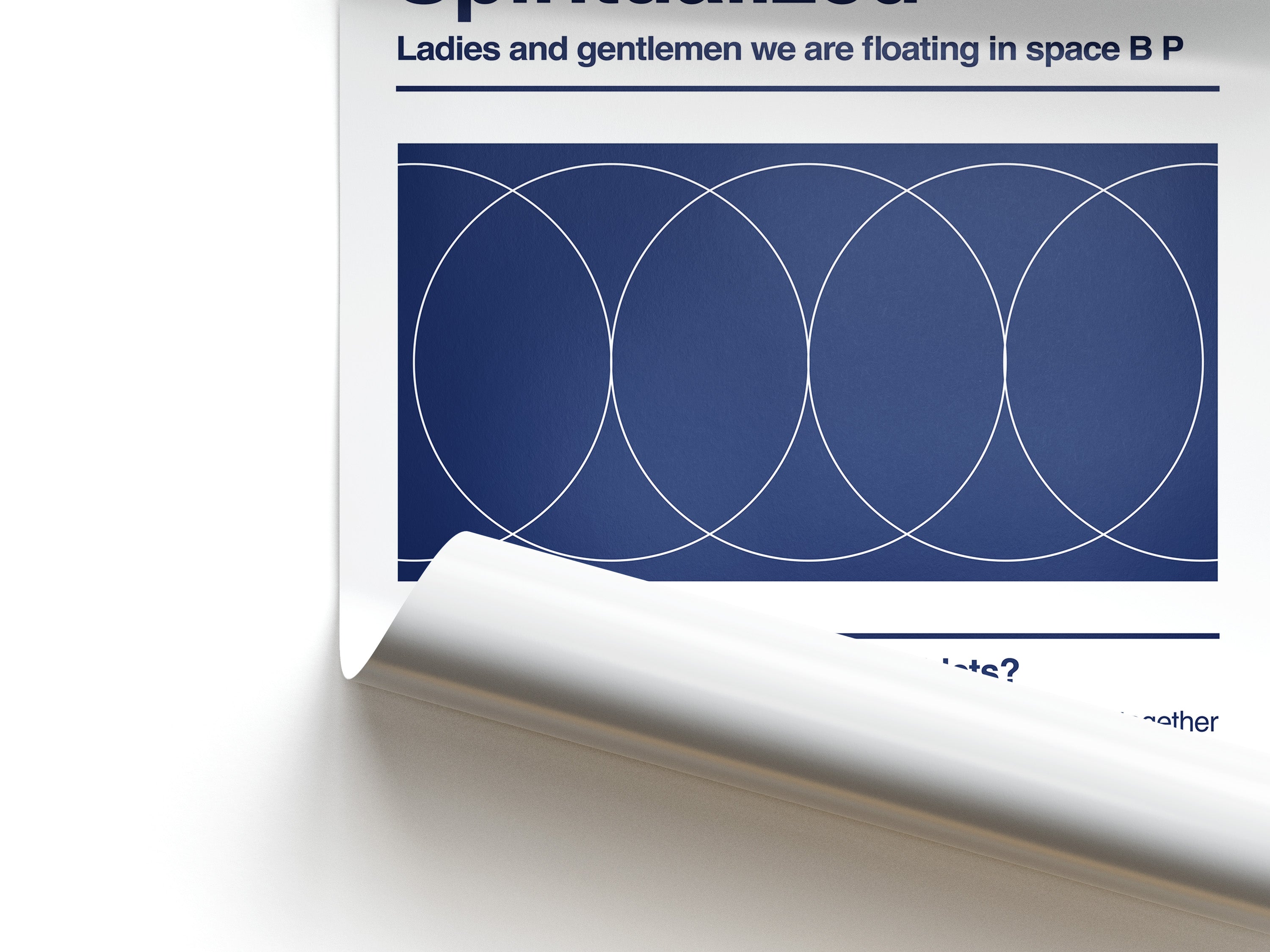 Spiritualized band poster with geometric graphic in the middle designed to look like pharmaceutical packaging.
