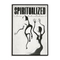Framed album cover with abstract figures and 'Spiritualized' text on a white background