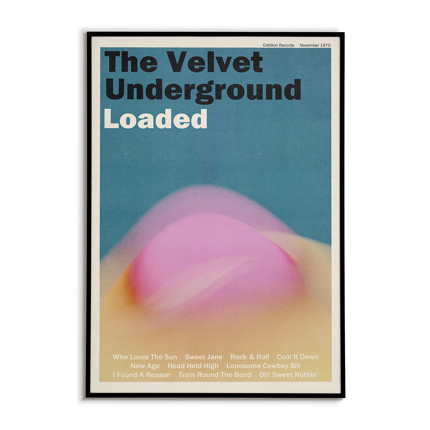 Poster of 'The Velvet Underground Loaded' album with a stylized psychedelic cover design.