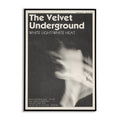 Poster of 'The Velvet Underground' album cover with a blurred image of a person playing guitar.